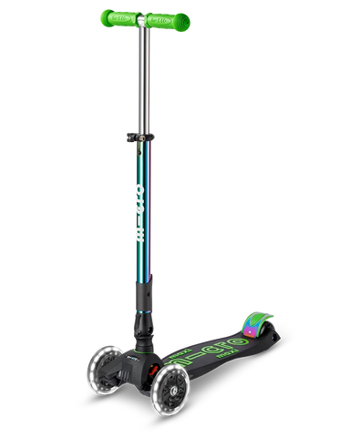Neochrome Green LED Maxi Deluxe Foldable Micro Kickboard Scooter