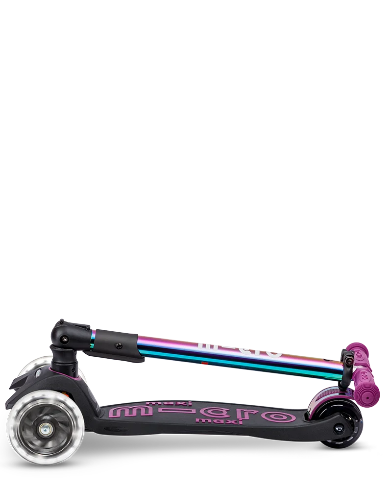 Neochrome Purple LED Maxi Deluxe Foldable Micro Kickboard Scooter