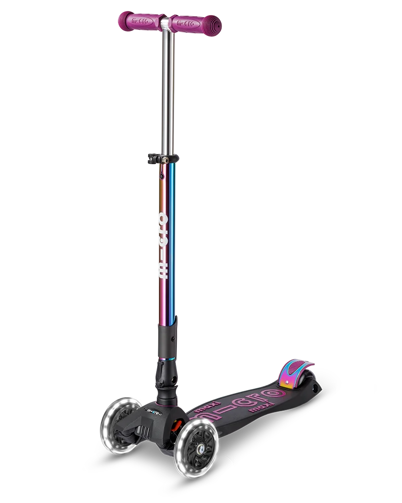 Neochrome Purple LED Maxi Deluxe Foldable Micro Kickboard Scooter