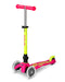 Neon Flamingo PInk & Yellow LED Mini Deluxe Foldable Micro Kickboard Scooter