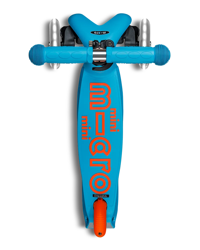 Neon Sunset Orange & Aqua LED Mini Deluxe Foldable Micro Kickboard Scooter