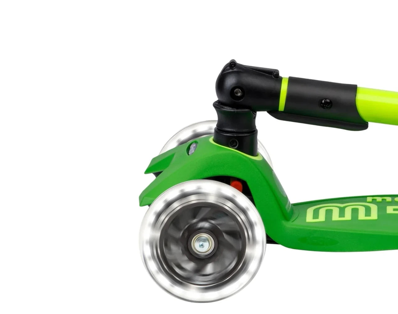 Neon Parrot Green LED Maxi Deluxe Foldable Micro Kickboard Scooter