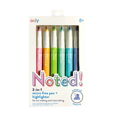 Noted! 2-in-1 Micro Fine Tip Pens & Highlighters - Set of 6