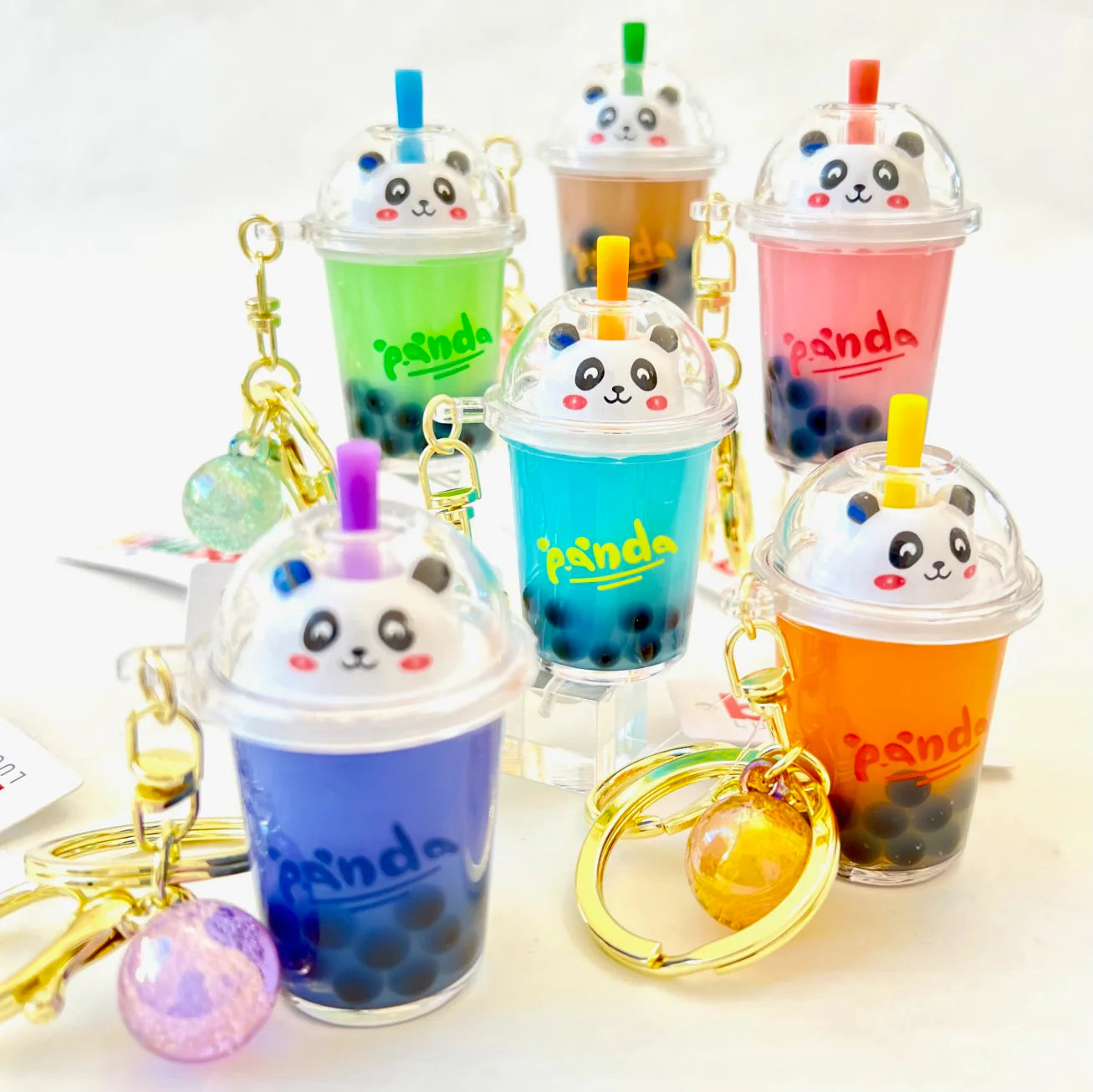 Panda Boba Tea Floaty Key Ring