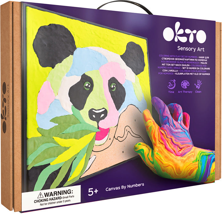 Panda OKTO Sensory Art Coloring with Clay Set by Numbers