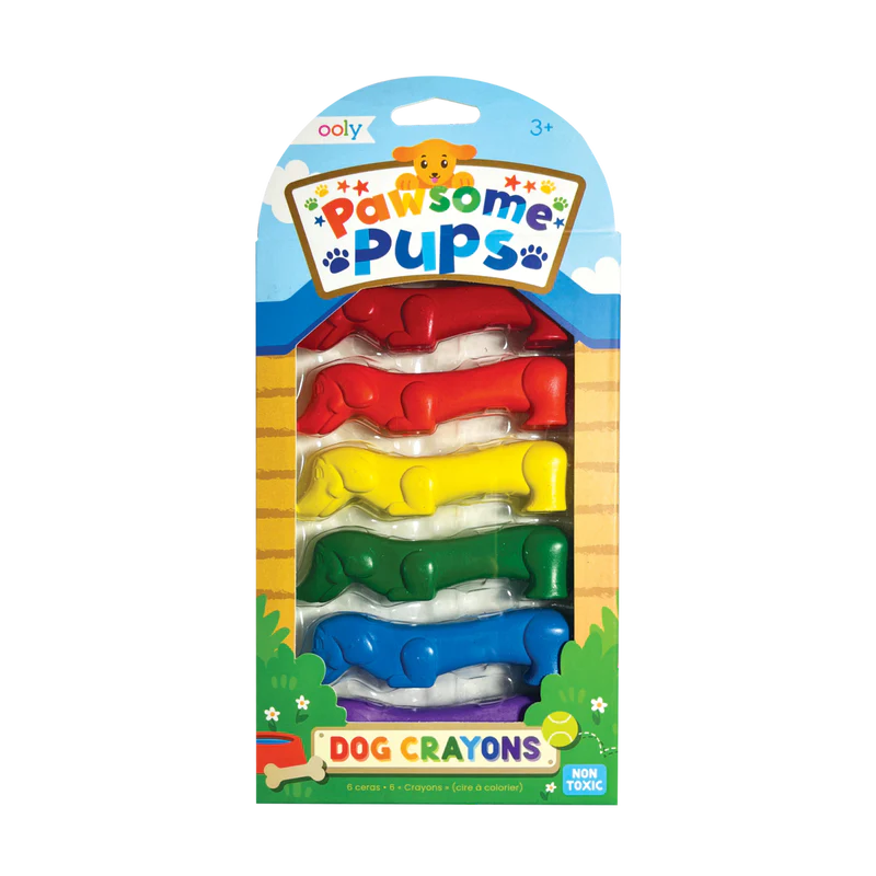 Pawsome Pups Dog Crayons Set of 6