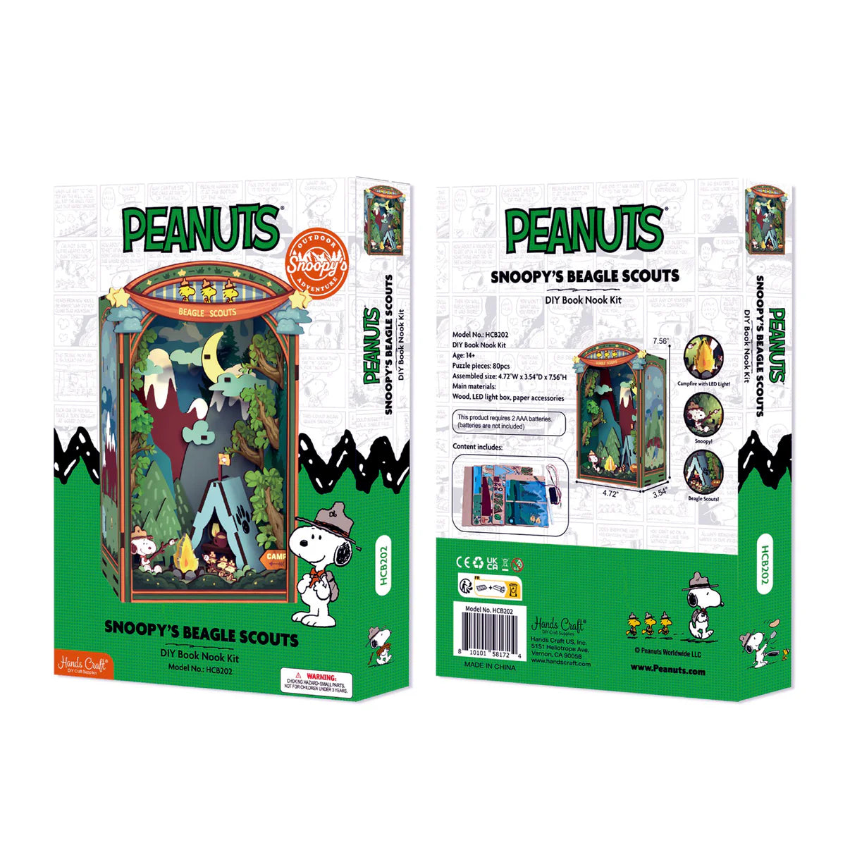 Peanuts Snoopy's Beagle Scouts DIY Book Nook Kit