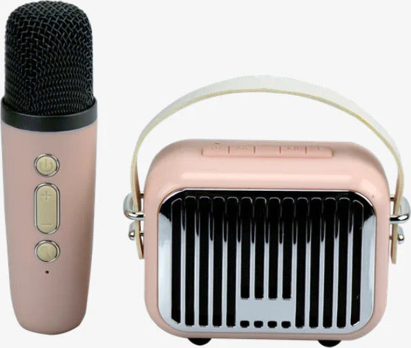 Pink Pocket Karaoke Speaker & Mic Combo Set