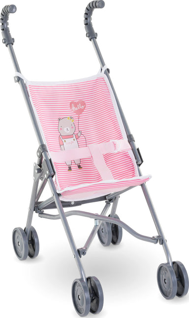 Pink Stripe Umbrella Stroller for 14" & 17" Dolls
