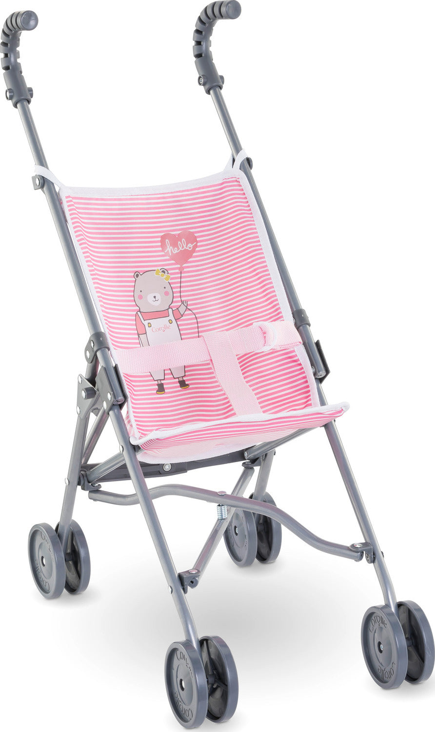 Pink Stripe Umbrella Stroller for 14" & 17" Dolls