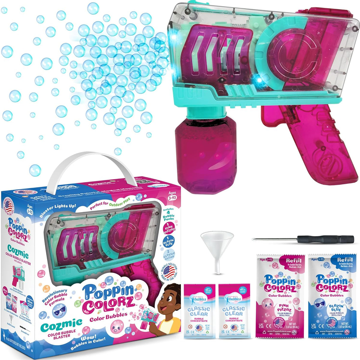 PoppinColorz Cozmic Color Bubble Blaster — Piccolo Mondo Toys