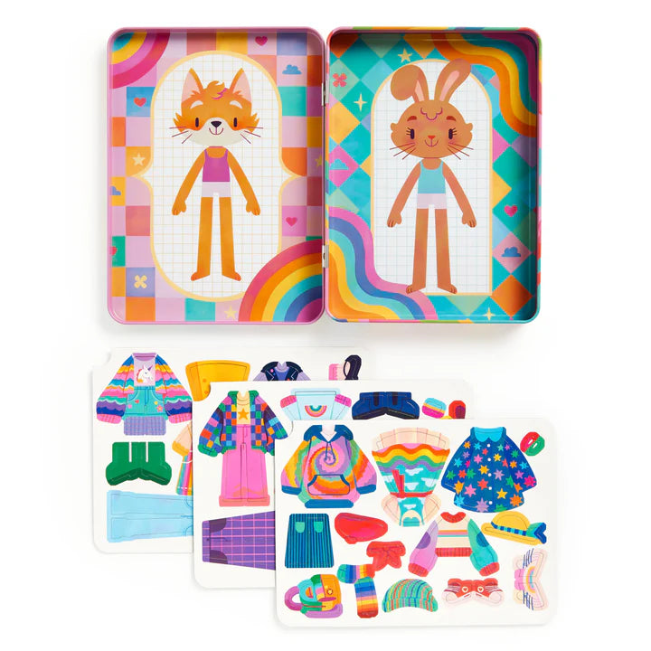 Rainbow Fashion Magnetic Tin Playset