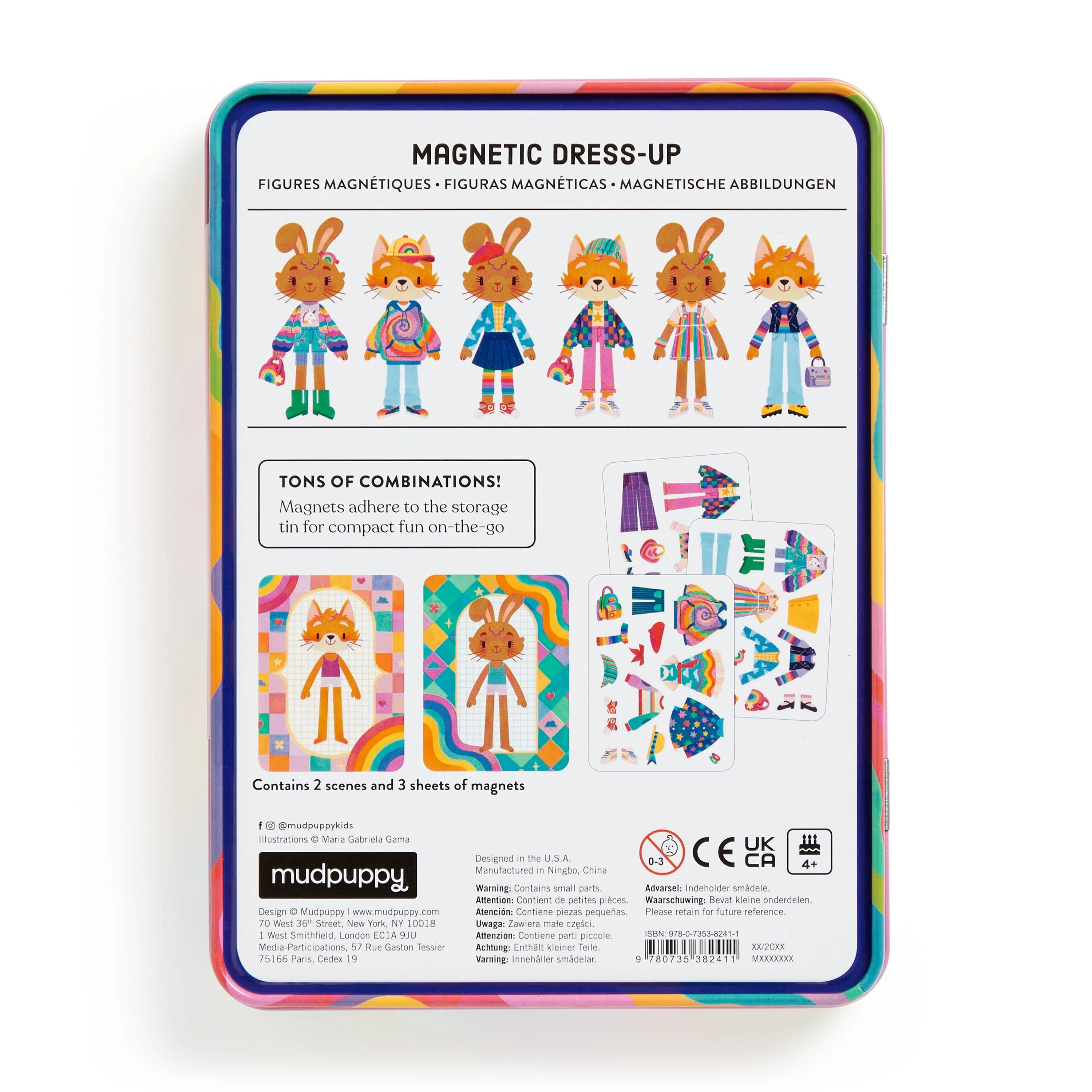 Rainbow Fashion Magnetic Tin Playset
