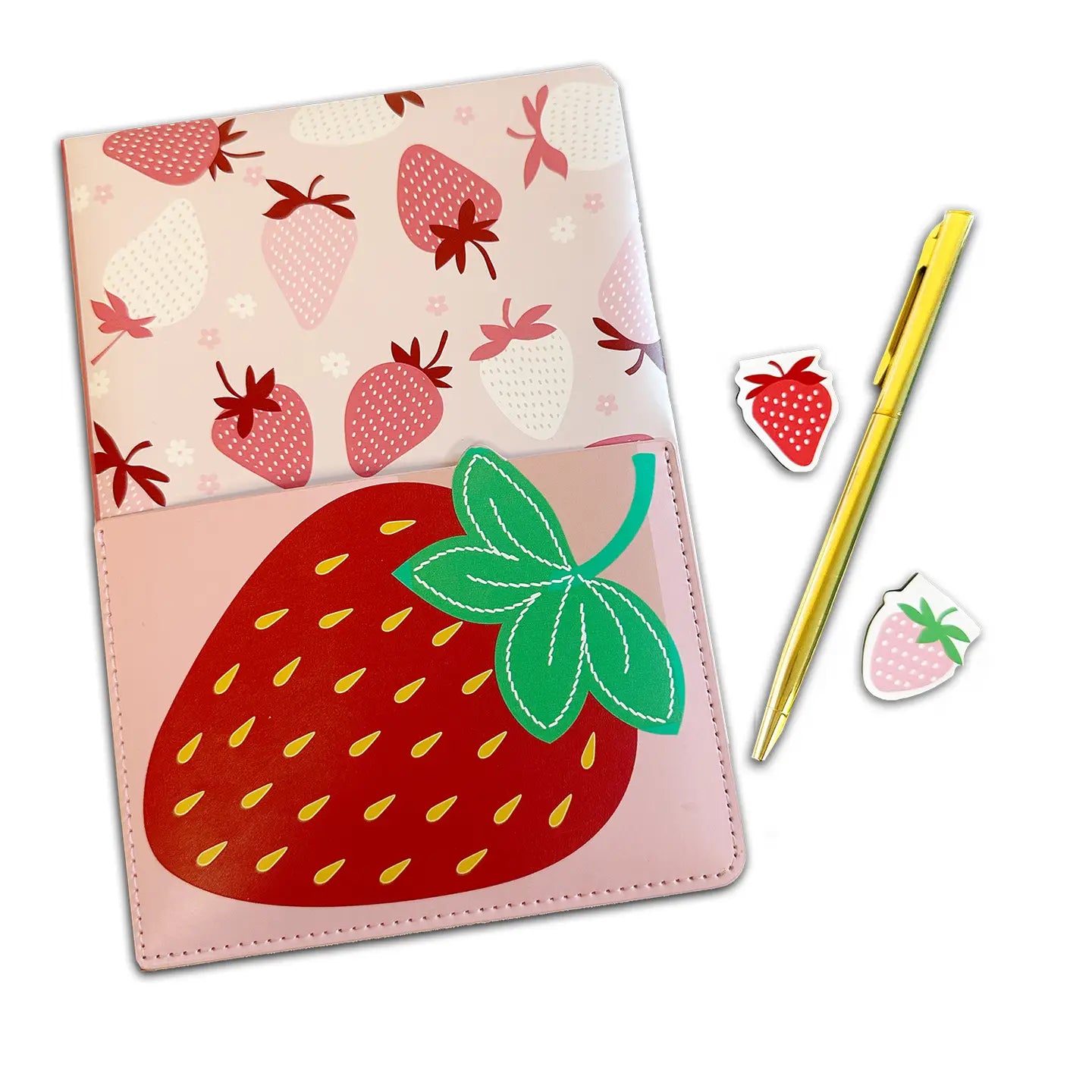 Strawberry Pocket Journal with Pen