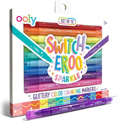 Switch-Eroo Sparkle Glittery Color Changing Markers - Set of 12