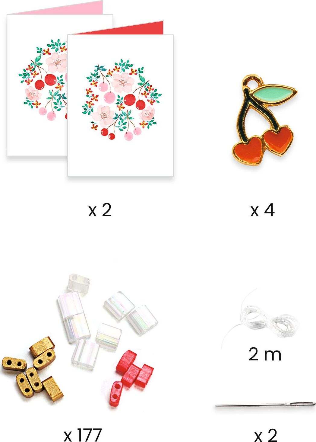 Tila and Cherries Beads & Jewelry Kit