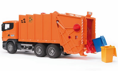 SCANIA R-Series Orange Garbage Truck