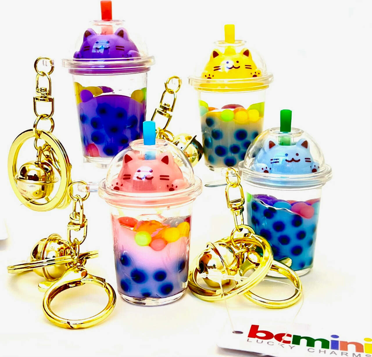 Pastel Cat Boba Floaty Key Charm (assorted)