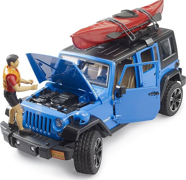 Jeep Wrangler Rubicon Unlimited with Kayak and Kayaker