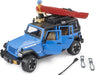 Jeep Wrangler Rubicon Unlimited with Kayak and Kayaker