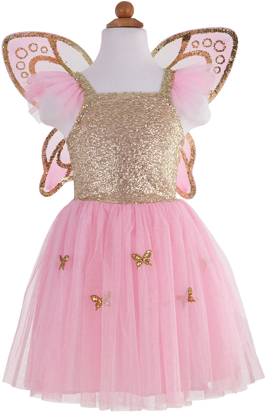 Gold Butterfly Dress with Fairy Wings