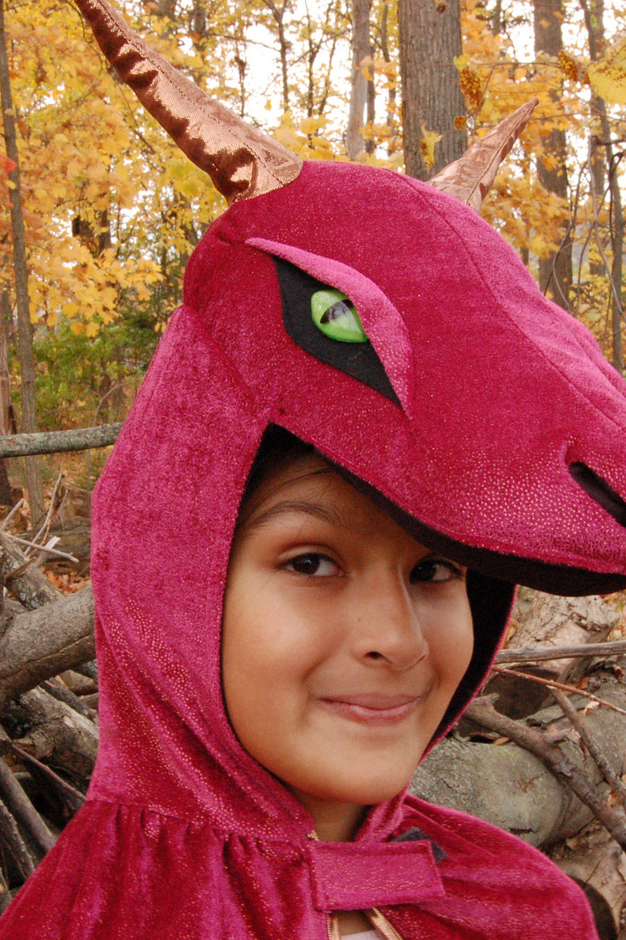 Red and Copper Starry Night Dragon Cape (size 7-8)