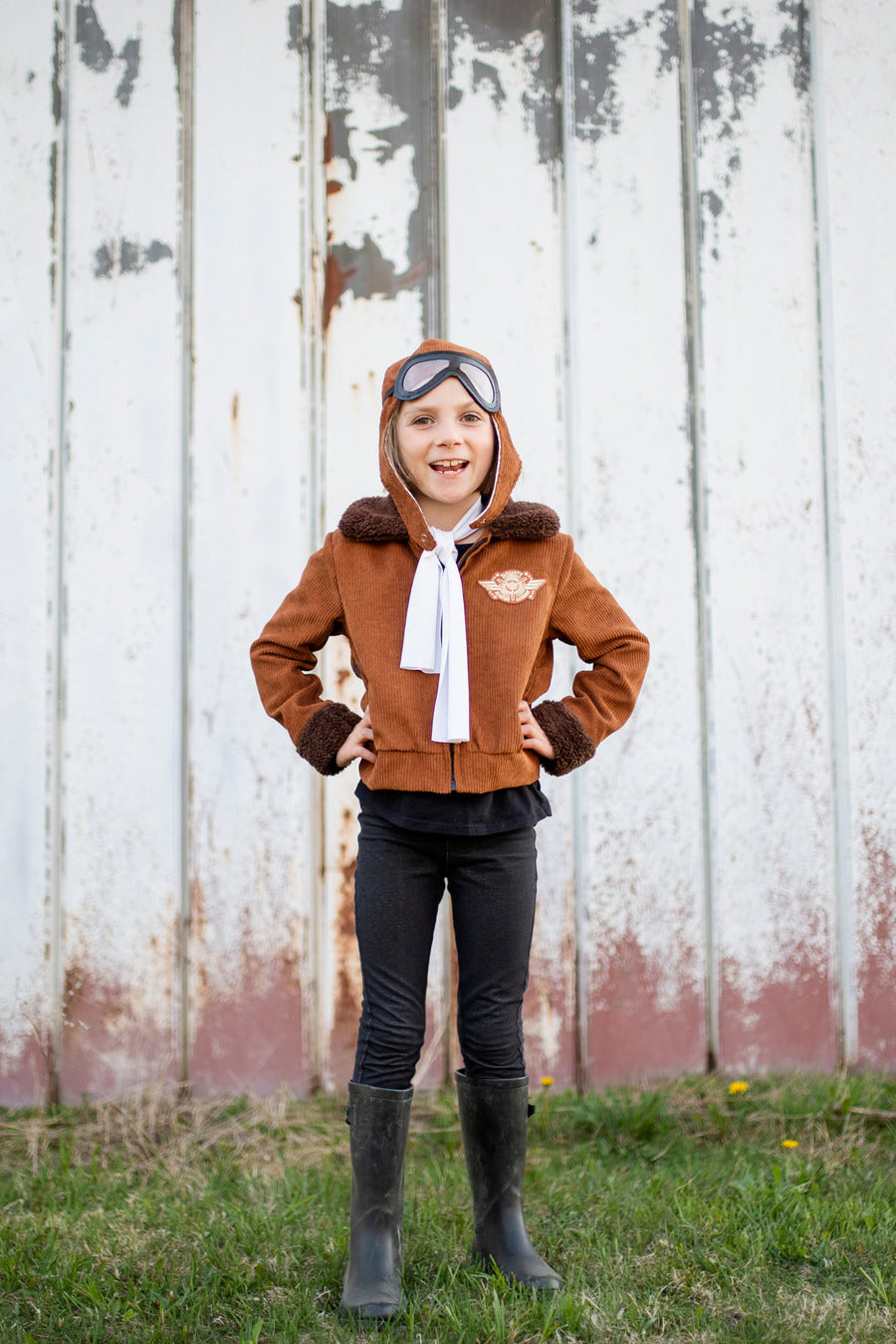 Amelia The Pioneer Pilot Jacket, Hat, Scarf (Size 5-6)
