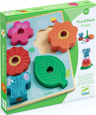 Puzz and Stack Happy Wooden Puzzle