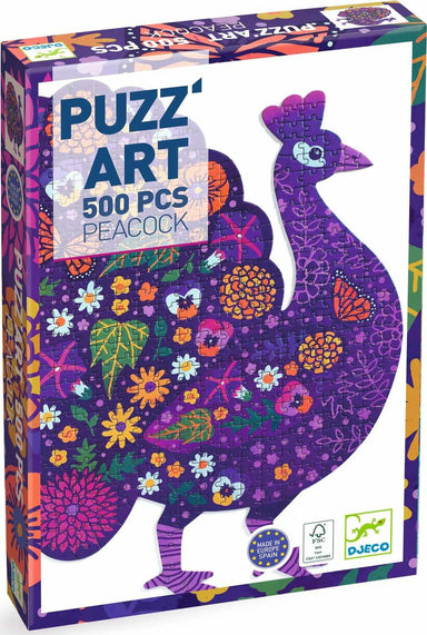 Peacock 500pc Puzz'Art Shaped Jigsaw Puzzle