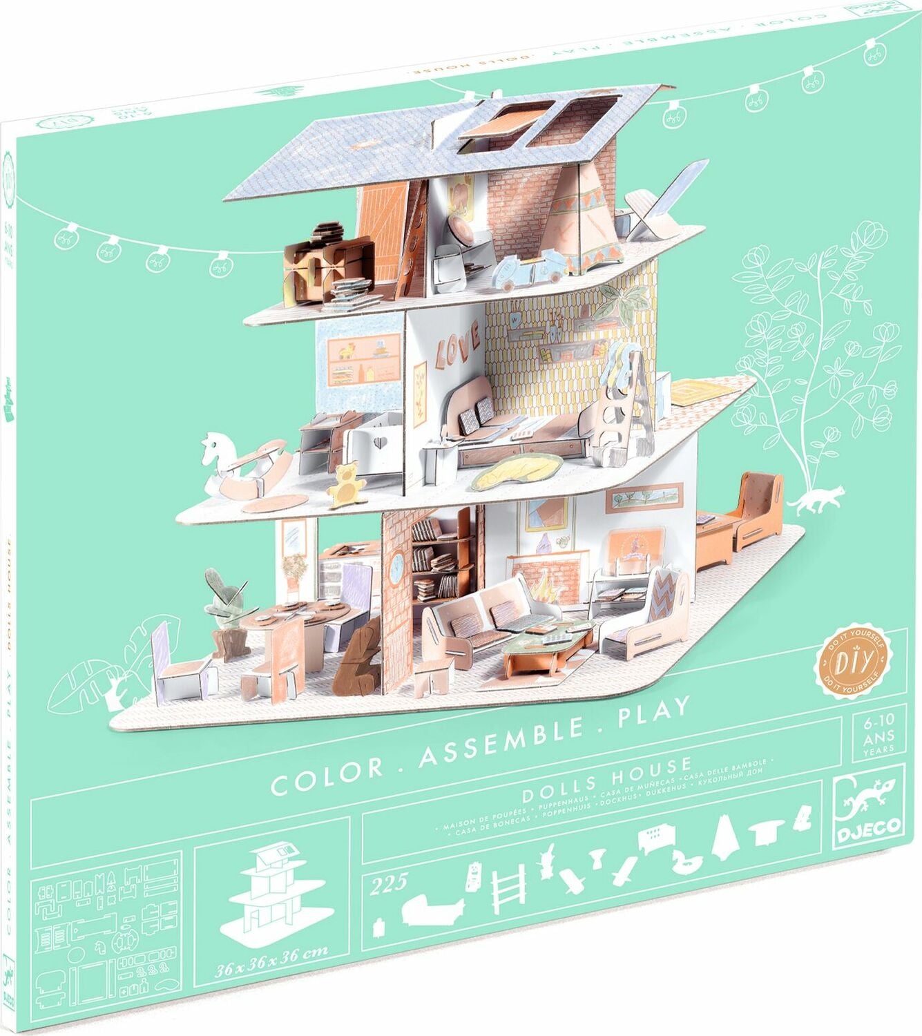 DIY Dolls House Color Assemble Play Kit