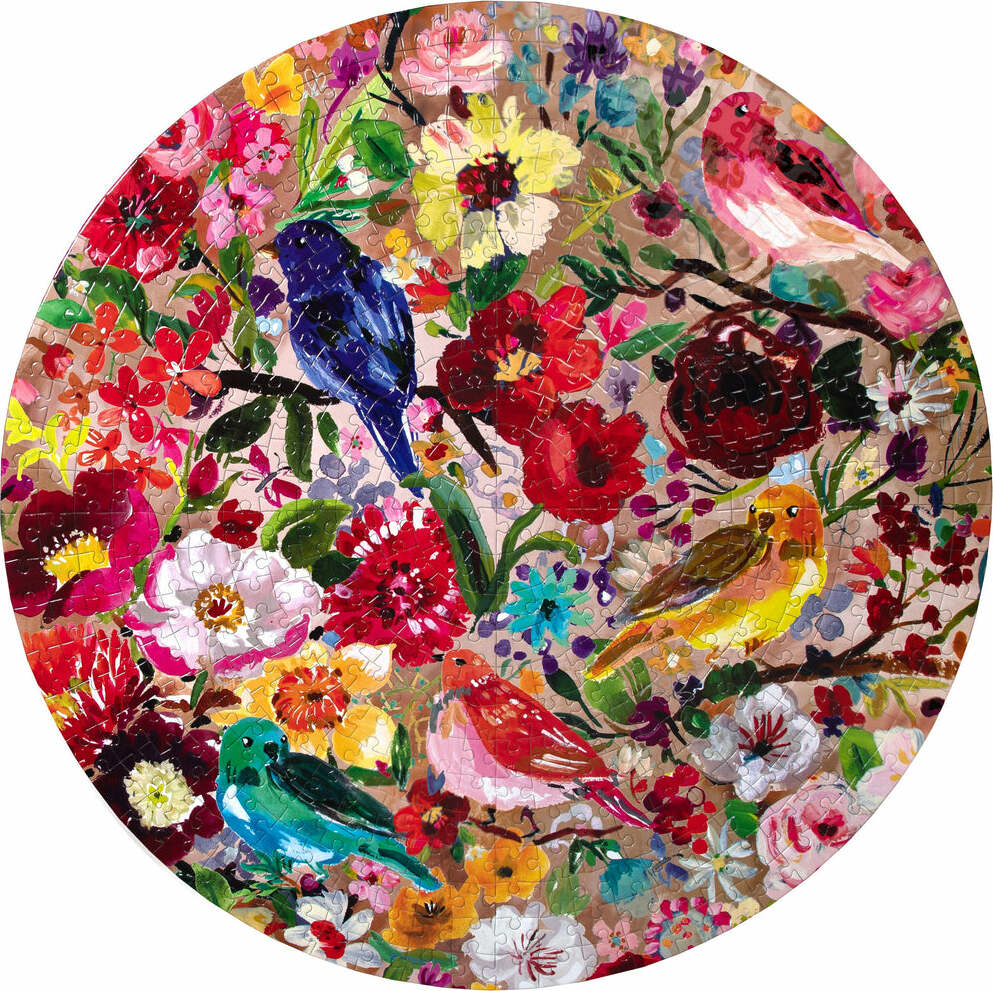 Birds & Blossoms 500 Piece Round Puzzle