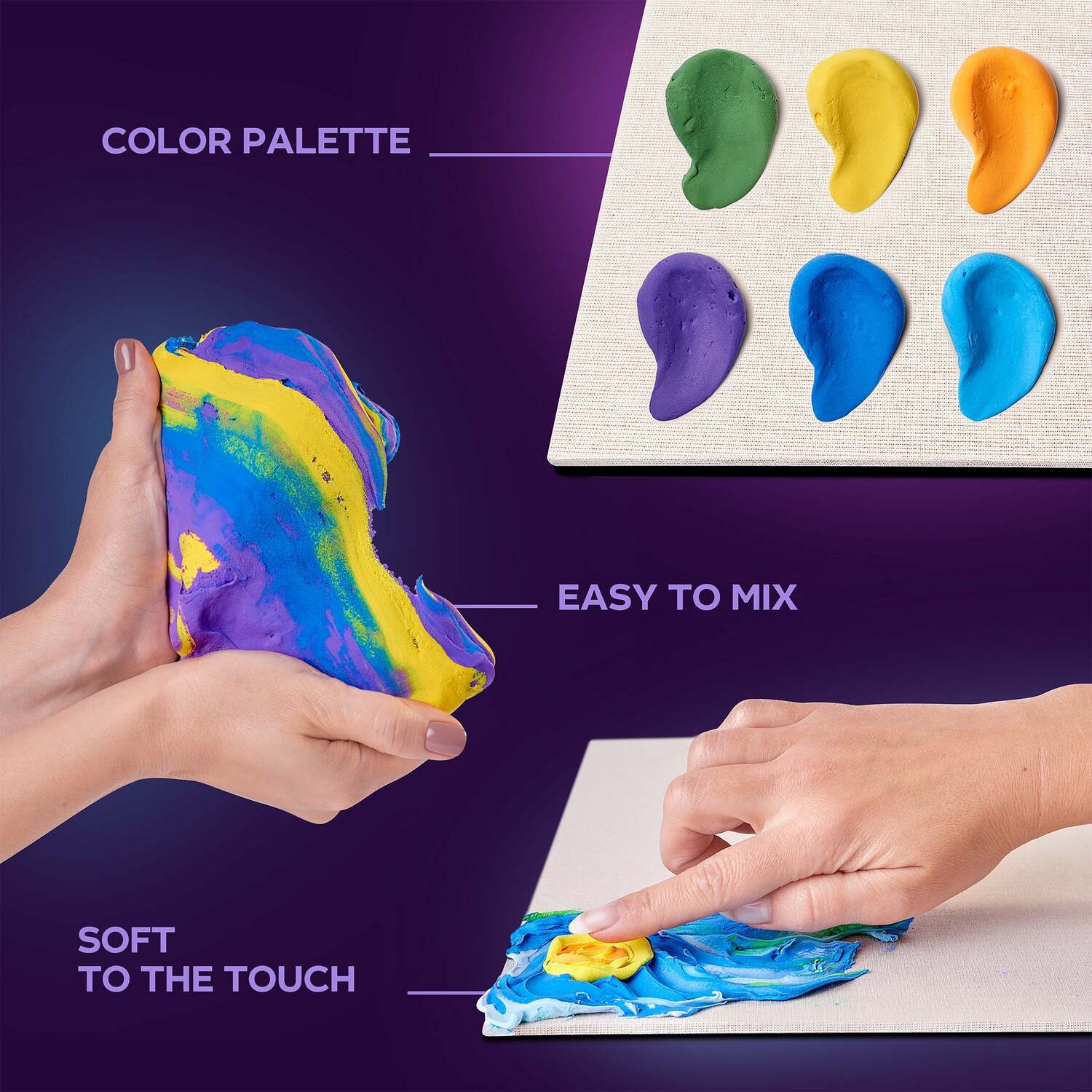 OKTO Sensory Art 3D Painting "Starry Night" – 11.8" x 15.7" Canvas Kit
