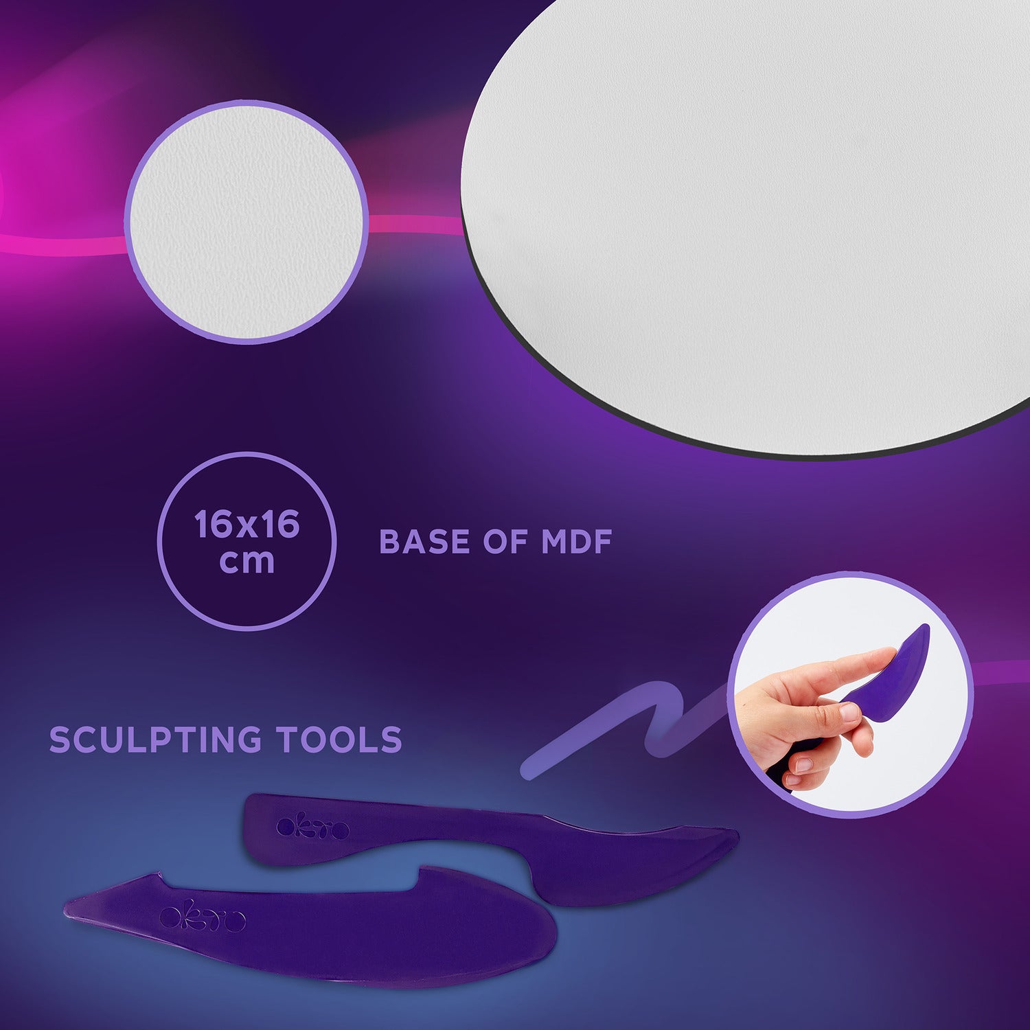 OKTO Air-Dry Clay 3D Painting Kit - 3D Hummingbirds (11.4 x 11.4 in)