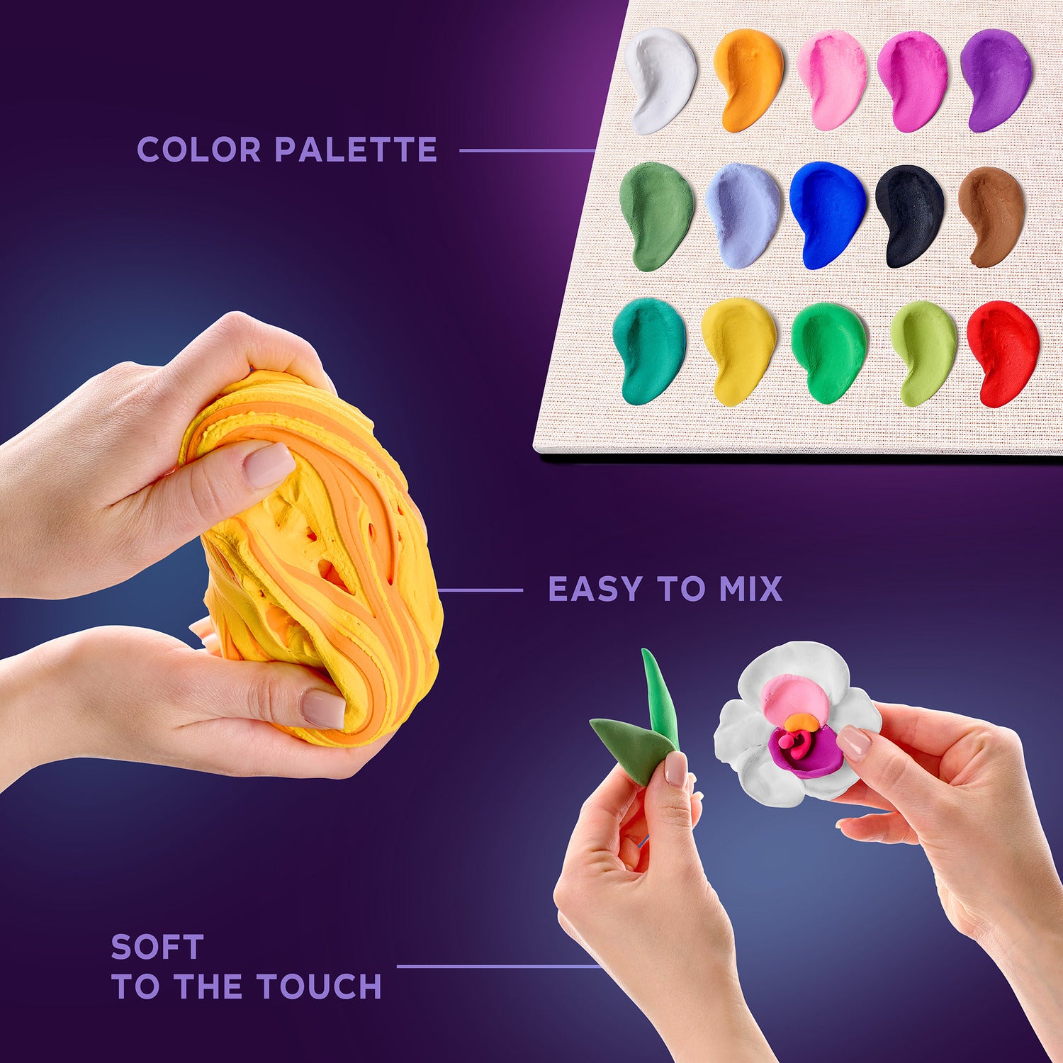 OKTO Air-Dry Clay 3D Painting Kit - 3D Hummingbirds (11.4 x 11.4 in)