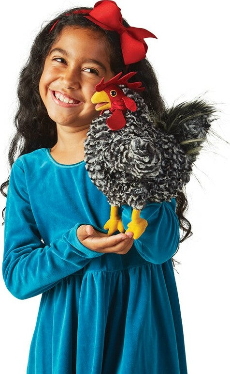 Barred Rock Rooster Hand Puppet