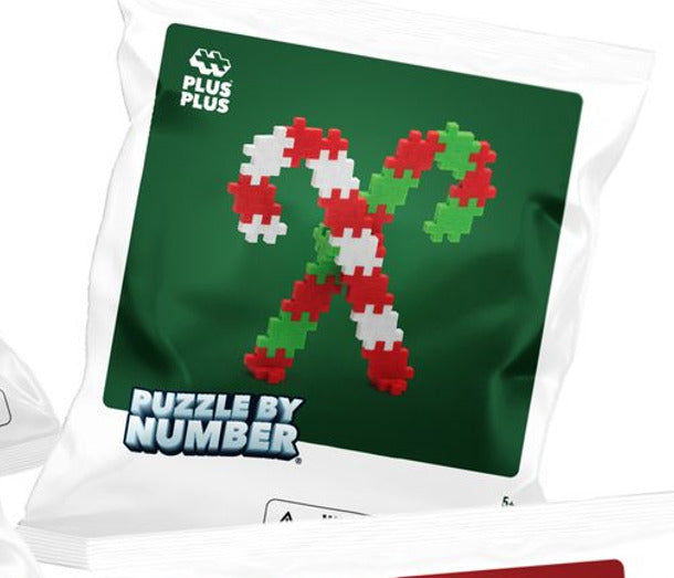 Puzzle by Number - 48pc Holiday Bag (Candy Canes)