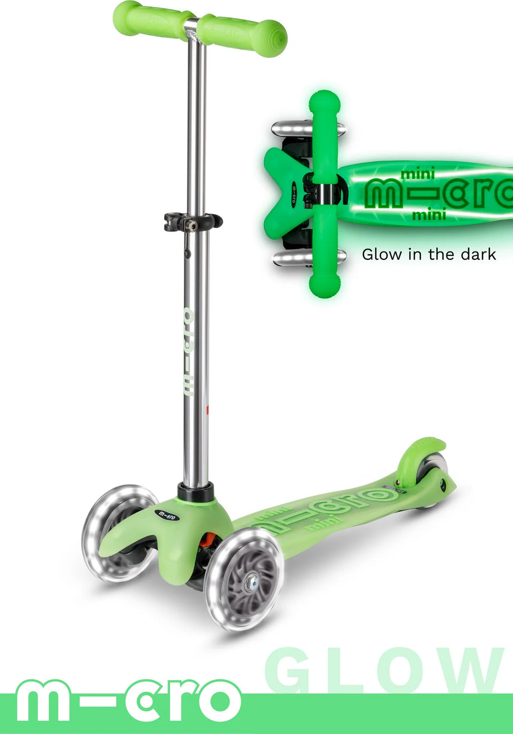 Micro Mini Glow Plus LED Scooter (Icy Lime)