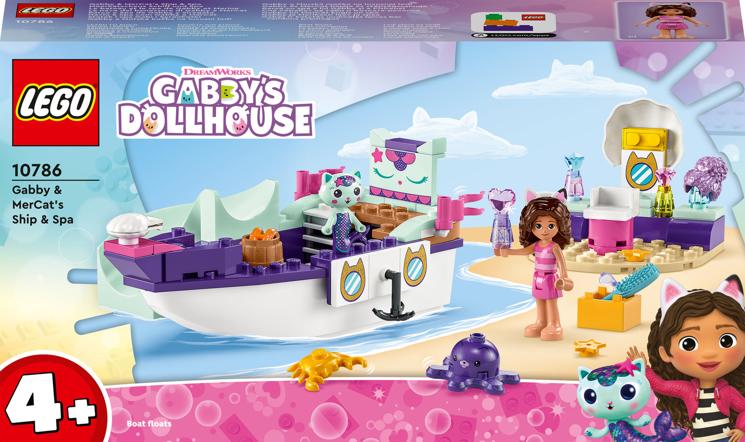 LEGO® Gabby`s Dollhouse Gabby og MerCats skip og spa 10786