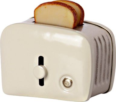 Miniature Toaster and Bread Off-white