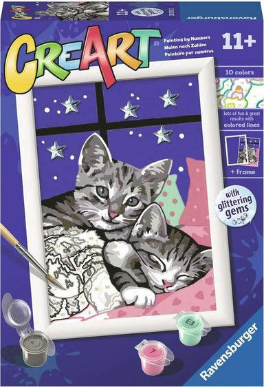 CreArt: Sleepy Kitties with Gems 5" x 7"