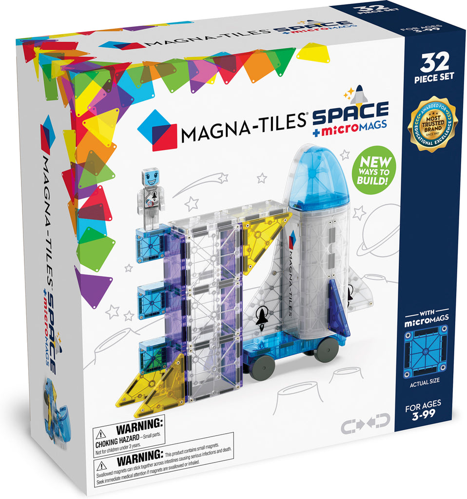 Magna-Tiles® Space + MicroMAGS 32 Piece Set — Piccolo Mondo Toys