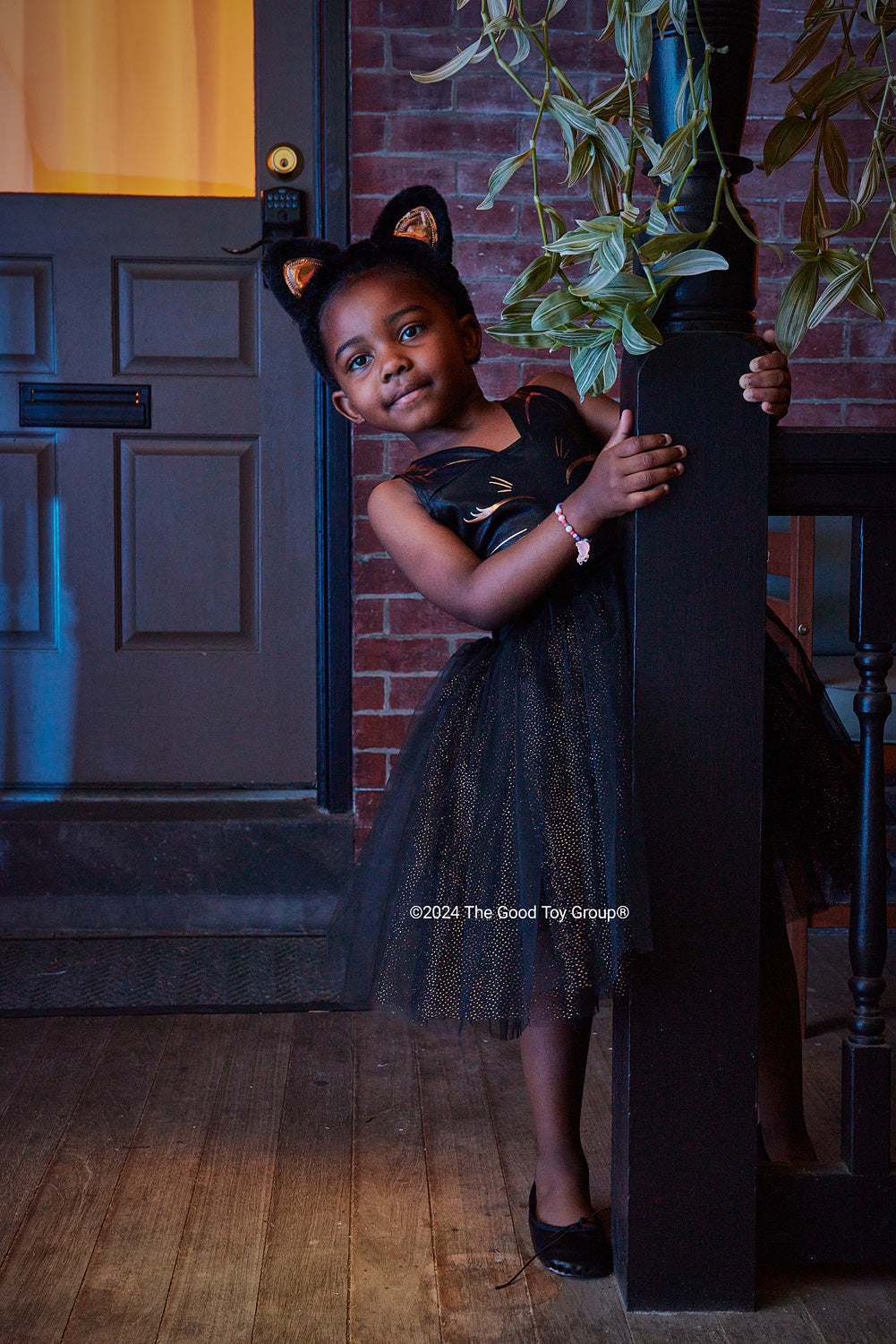 Black Cat Dress with Headband Size 5/6 Black Cat Dress with Headband Size 5/6