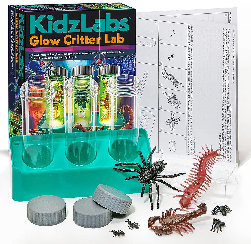 KidzLabs Glow Critter Lab - Griezelige Kruipers In Verlichte Reageerbuizen, Wetenschap Project & Nachtlampje