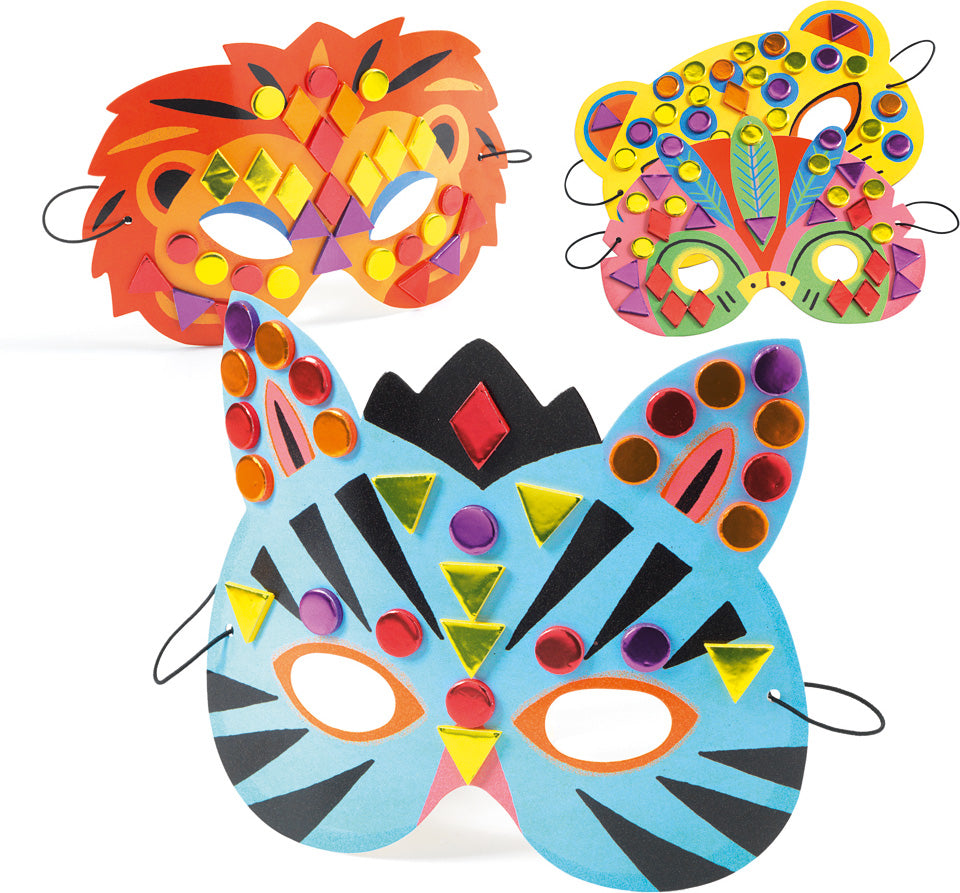 Do It Yourself Jungle Animals Mosaic Masks