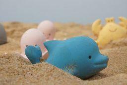 Dolphin Natural Organic Rubber Teether, Rattle & Bath Toy 