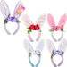 Plush Bunny Ears with Flowers