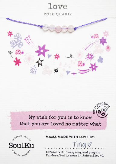 Rose Quartz for Love Little Wishes Kids Necklace