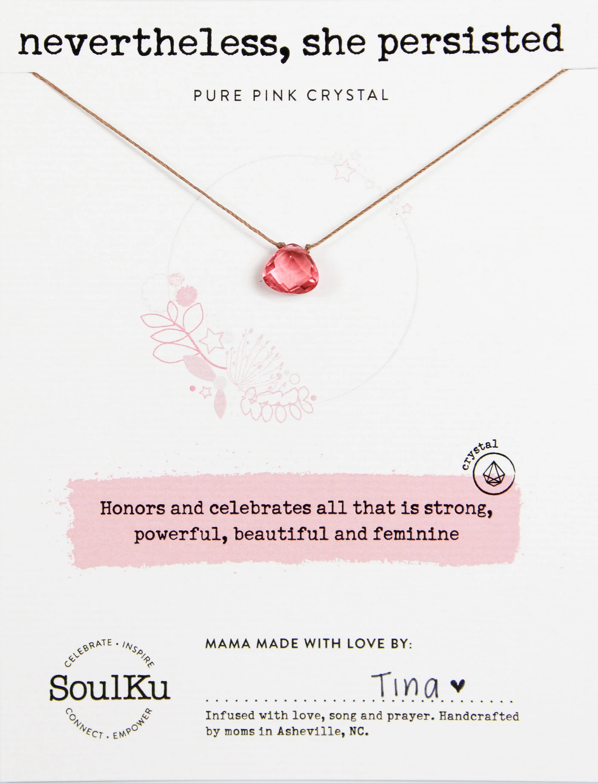 Nevertheless She Persisted Pure Pink Soul Shine Necklace