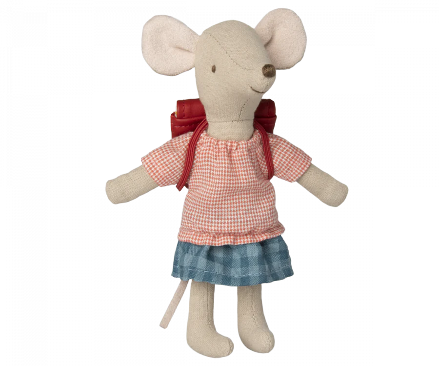 Big Sister Tricycle Mouse with Bag in Red