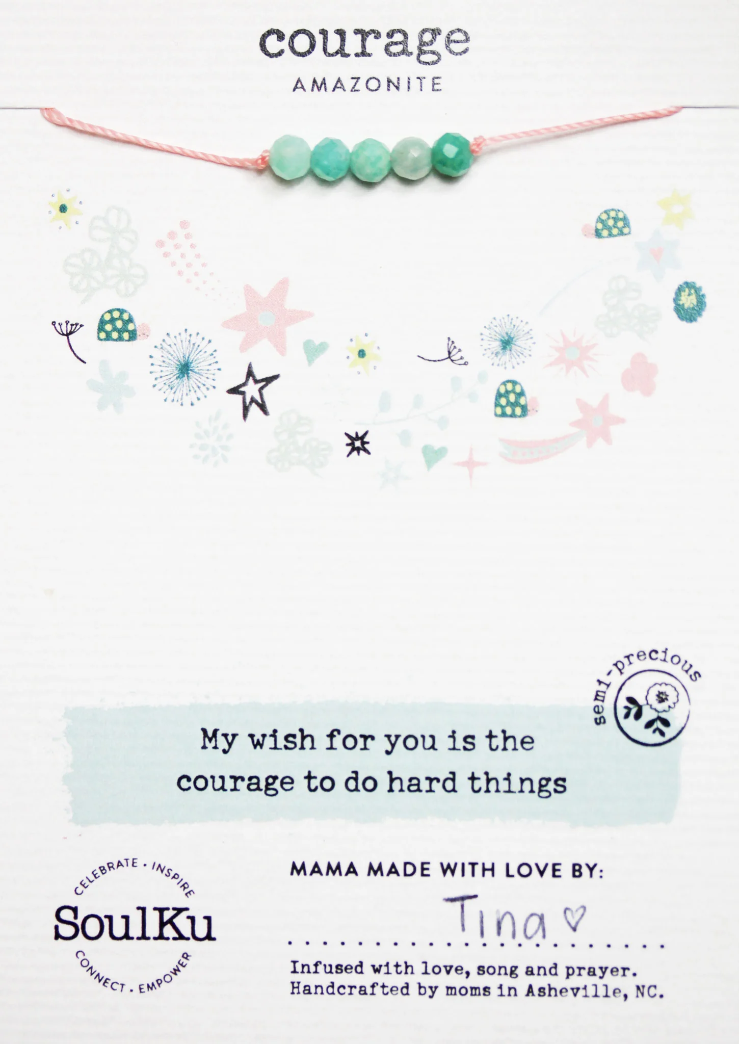 Amazonite for Courage Little Wishes Kids Necklace